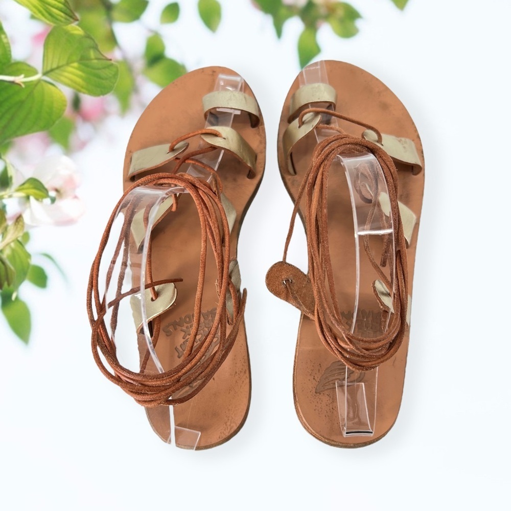 ANCIENT Greek Sandals Lace Up Gladiators - Picture 10 of 12
